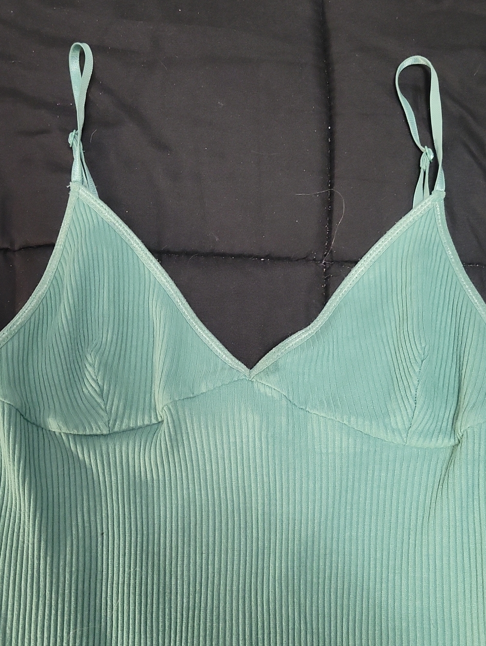 Golden by Tna Medium Mint Green Ribbed Cami Bodysuit - Picture 2 of 7